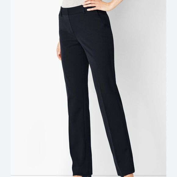 Talbots Barely Boot Pants 12 Womens Black Full Length Bootcut High Rise Stretch - Picture 1 of 12
